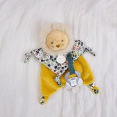 Doudou attache-sucette Boh'aime Lion (20 cm)