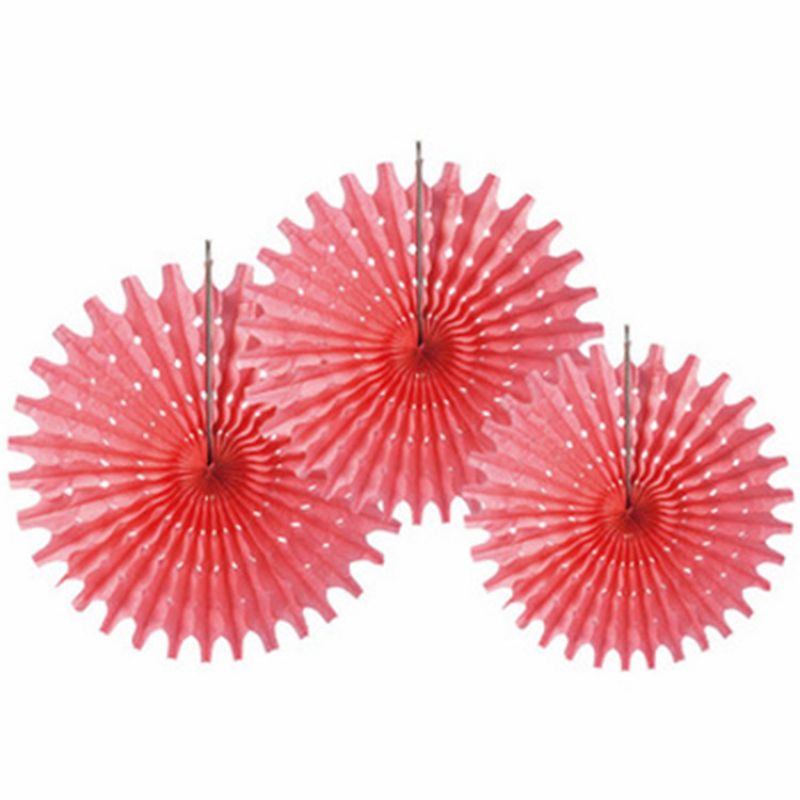 Lot de 3 éventails à suspendre corail Arty Fêtes Factory