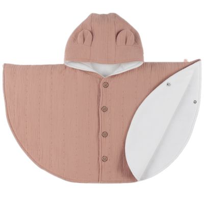 Poncho en mousseline bio Rose (6-18 mois) Noukie's