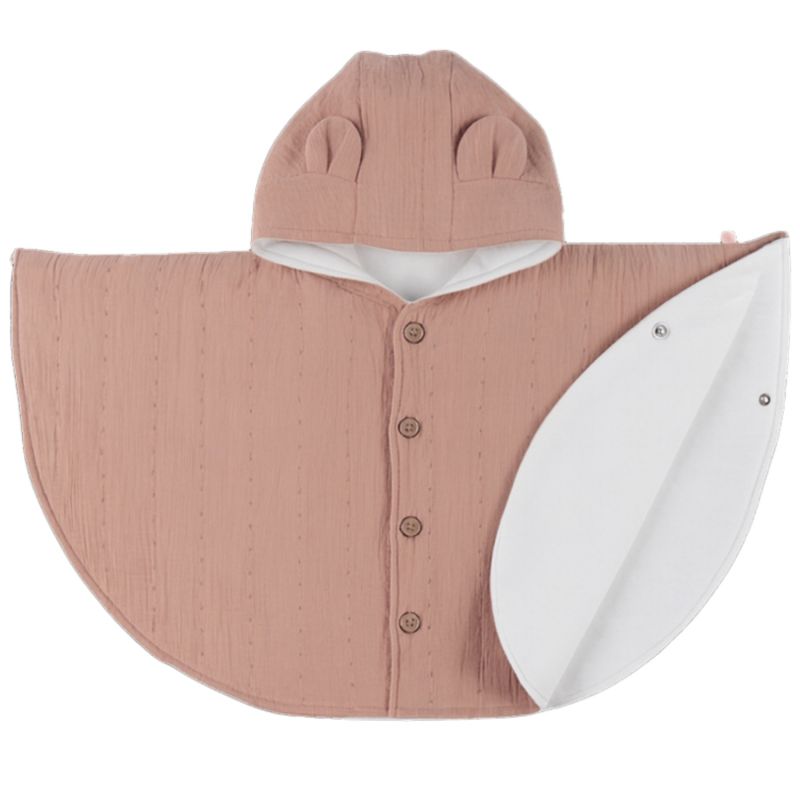 Poncho en mousseline bio Rose (6-18 mois) Noukie's Produit 1
