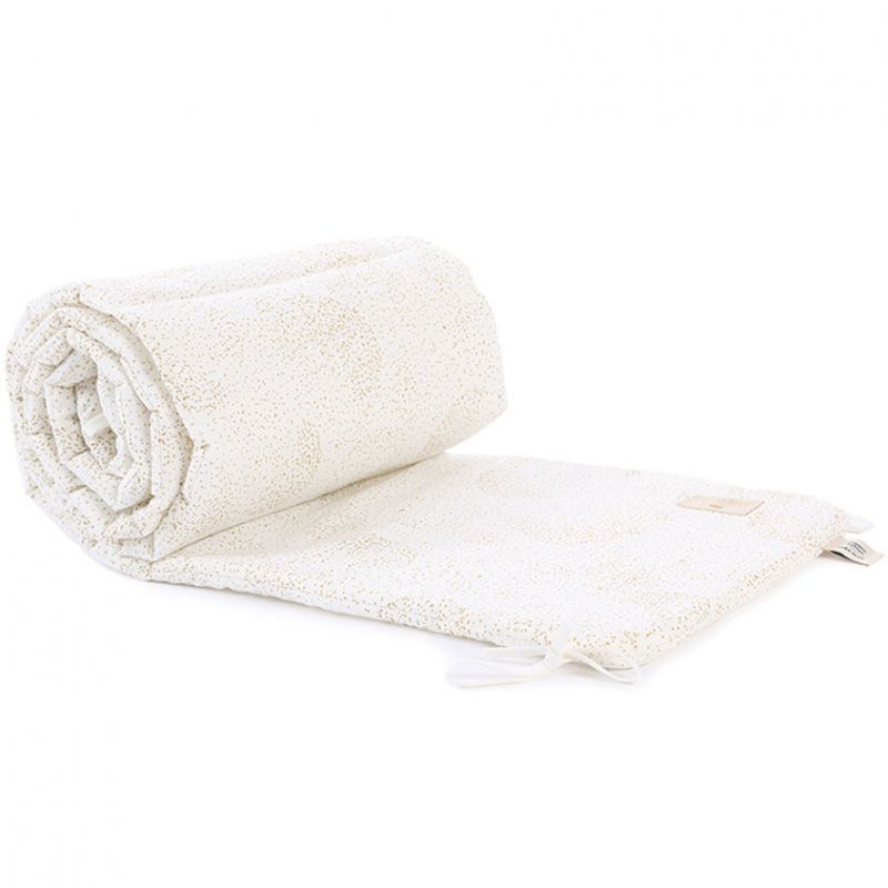 Tour de lit Nest coton bio Gold bubble White (pour lits 60 x 120 et 70 x 140 cm) Nobodinoz