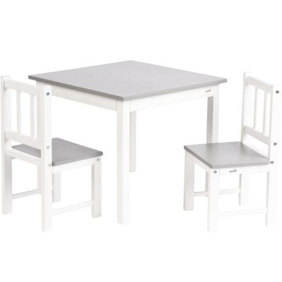 Petite table + 2 chaises Activity gris et blanc  par Geuther
