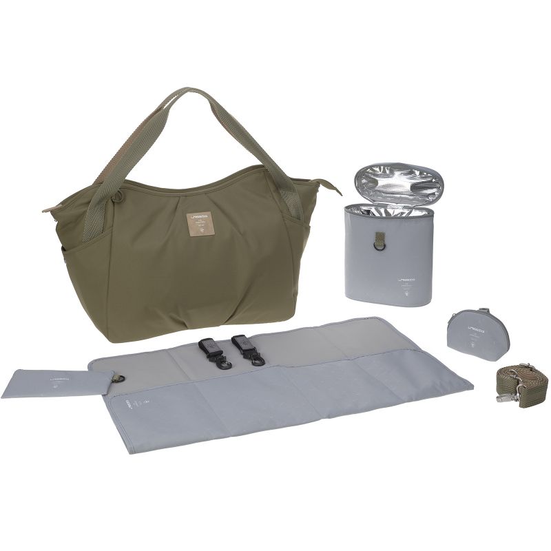 Sac à langer bandoulière en polyester recyclé Green Label Twin olive Lässig