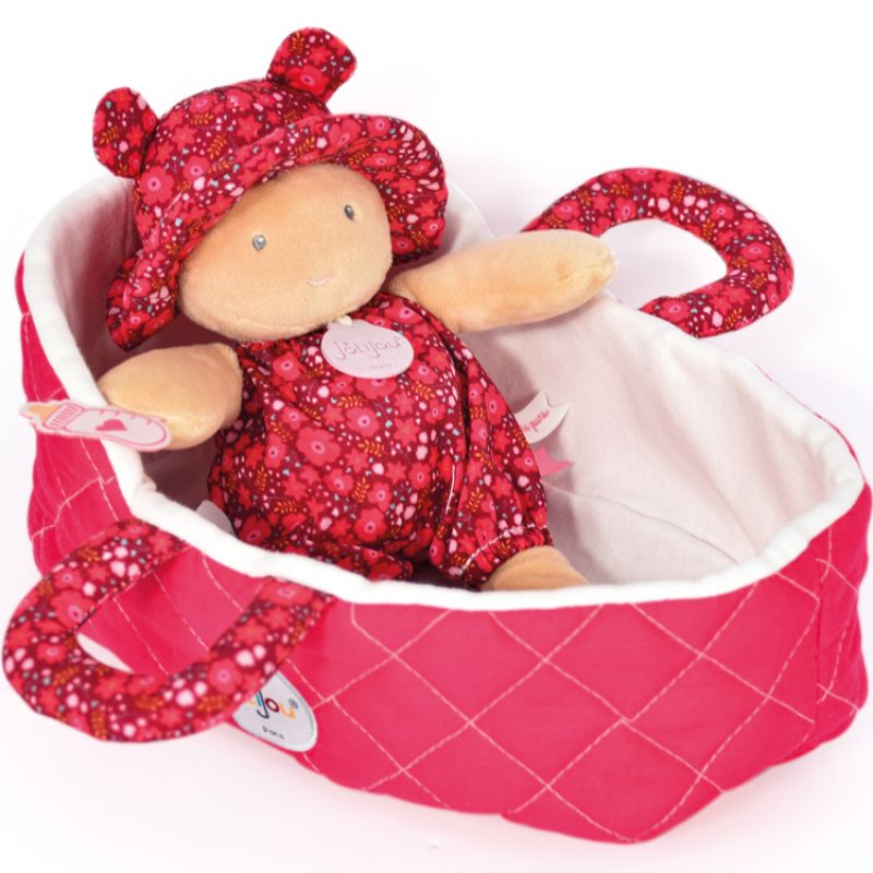 Poupée souple Maëlle dans son couffin (20 cm) Jolijou