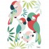 Planche de stickers A3 de perroquets - Lilipinso