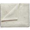 Couverture tricotée en coton bio Pointelle Ivory (100 x 80 cm) - Mushie