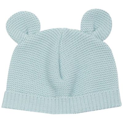Bonnet de naissance Ours en maille Sauge (0-1 mois)