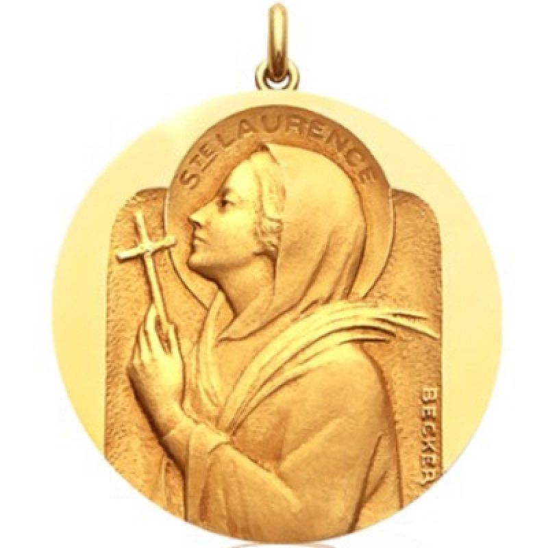 Médaille Sainte Laurence (or jaune 750°) Becker