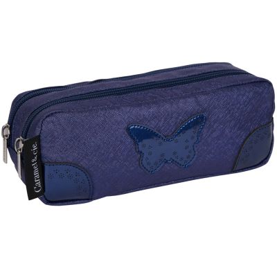 Trousse scolaire double Navy Oxford
