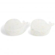 Lot de 2 mini boîtes à goûter en silicone Christian la Baleine Confettis - Filibabba