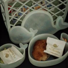 Lot de 2 mini boîtes à goûter en silicone Christian la Baleine Confettis