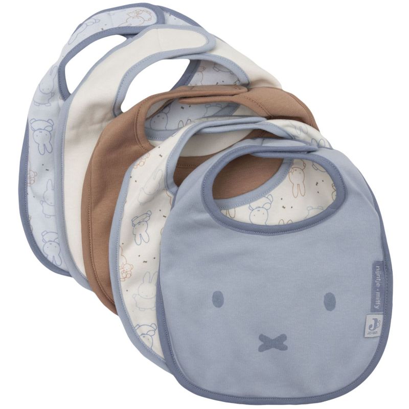 Lot de 5 bavoirs imperméables Miffy Moments Cloudy Blue Jollein Produit 1