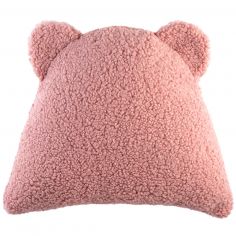 Coussin ours Guava Pink molletonné - Wigiwama