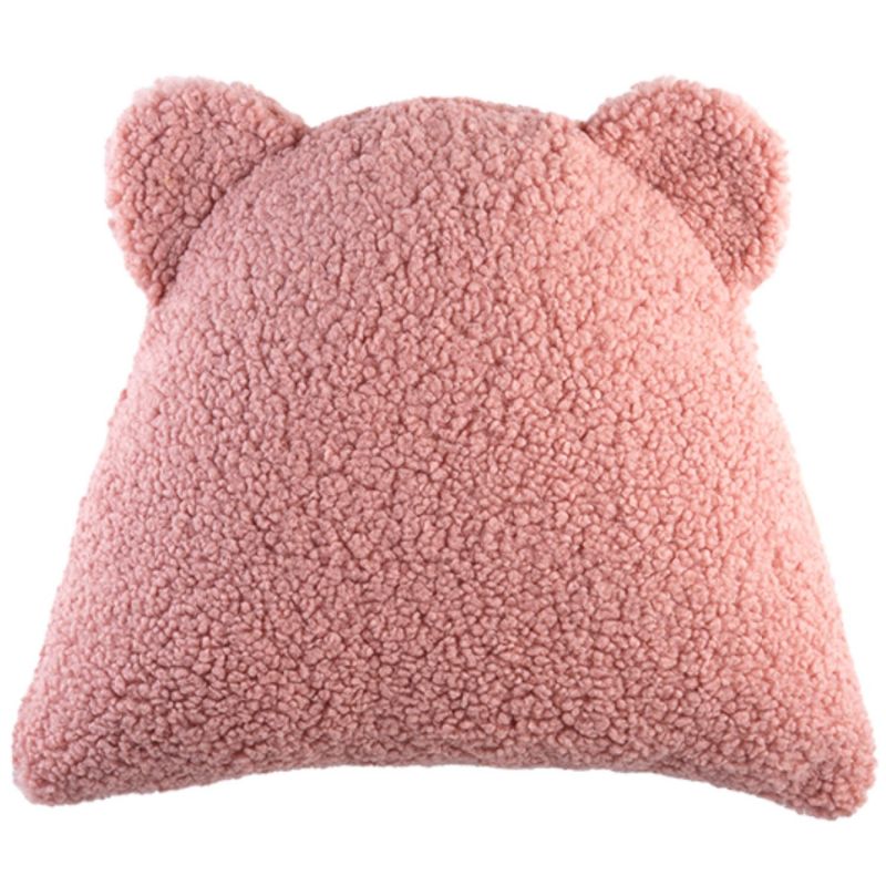 Coussin ours Guava Pink molletonné Wigiwama Produit 1