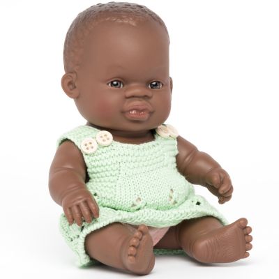 Poupée bébé fille africaine (21 cm) : Miniland