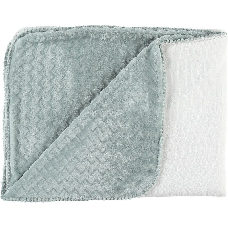 Couverture bicolore Groloudoux Mix & Match Aqua et écrue (75 x 100 cm) Noukie's
