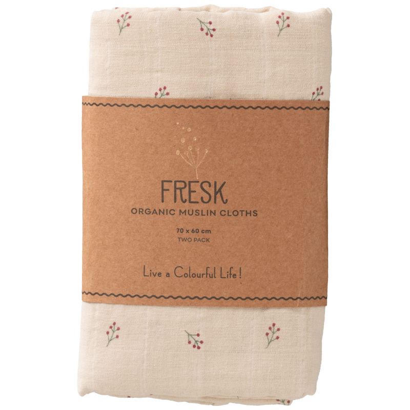 Lot de 2 langes Berries (70 x 60 cm) Fresk Packaging 2