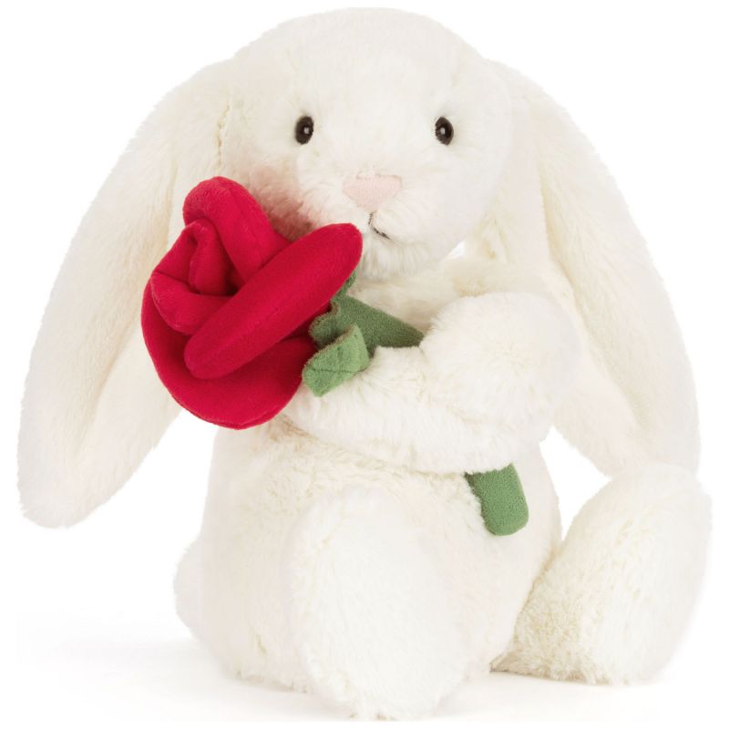 Peluche Bashful Lapin avec Rose (31 cm) Jellycat Produit 1