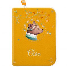 Protège carnet de santé ours aux fleurs (personnalisable) - L'oiseau bateau