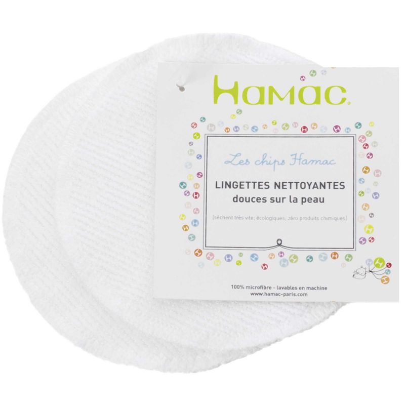 Lot de 2 lingettes lavables Petites chips (Diamètre : 11 cm) Hamac Paris