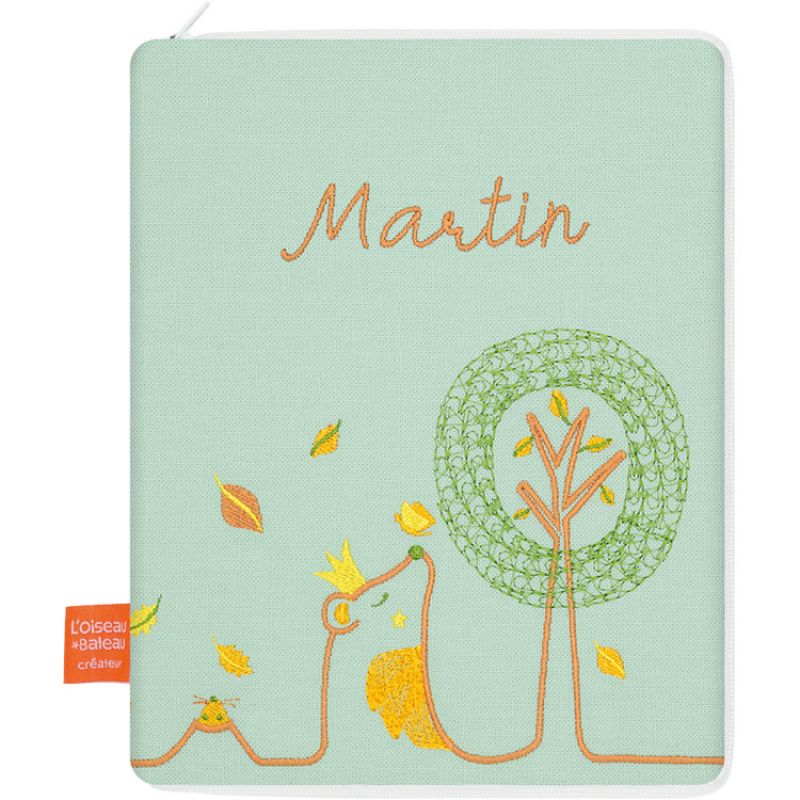 Protège carnet de santé ours vert d'eau (personnalisable) L'oiseau bateau