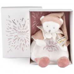 Doudou Ours cape Rose (25 cm) - Doudou et Compagnie