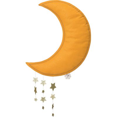 Mobile décoratif Lune avec étoiles jaune et doré Picca Loulou