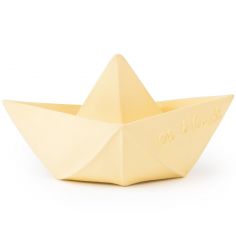 Jouet de bain bateau origami latex d'hévéa vanille