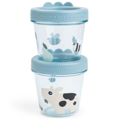 Lot de 2 pots de conservation Tiny farm Bleu  par Done by Deer