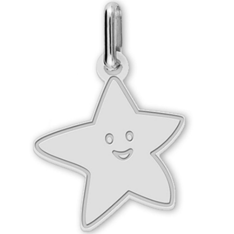 Pendentif Etoile (or blanc 375°) Lucas Lucor