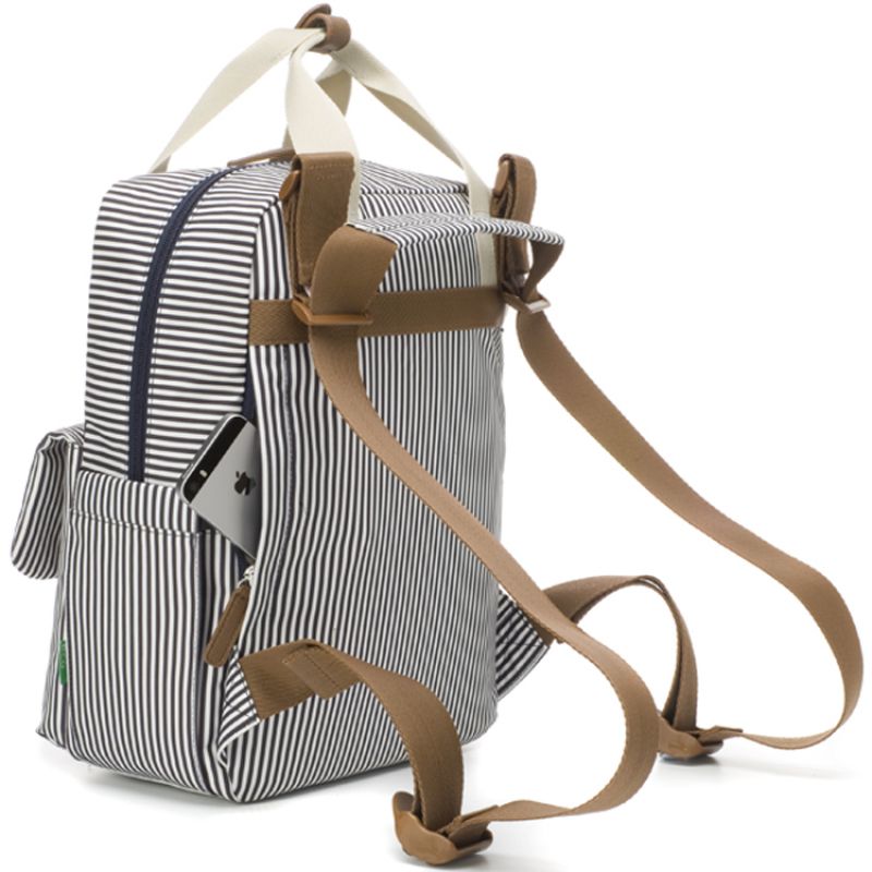 Sac à dos à langer Georgi Eco Rayures blanc et marine Babymel Produit 3