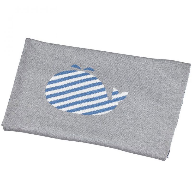 Couverture en coton Blue baleine (80 x 100 cm) Sauthon