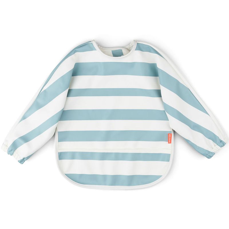 Bavoir à manches avec poche Stripes Bleu Done by Deer