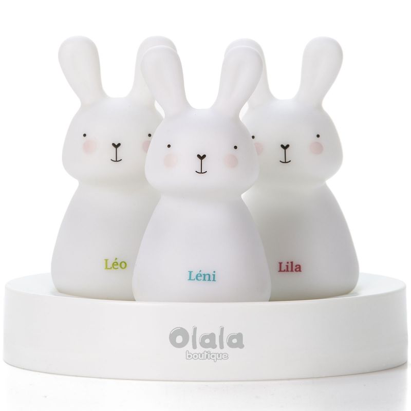 Lot de 3 veilleuses nomades lapin Léo, Léni & Lila Olala Boutique Produit 1 grande taille