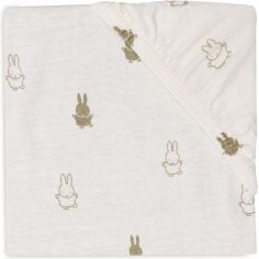 Drap housse en jersey Happy Miffy Olive Green (40 x 80 cm) - Jollein