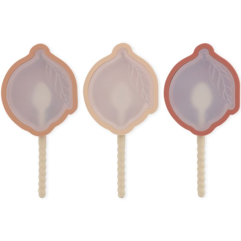 Lot de 3 moules à glaces citron en silicone rose mix Konges Slojd Produit 1