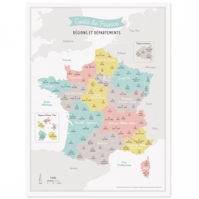 Affiche A3 Carte de France (avec nouveau découpage des régions)  par Zü