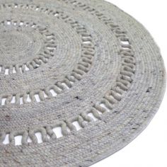 Tapis rond Bibek gris (110 cm)