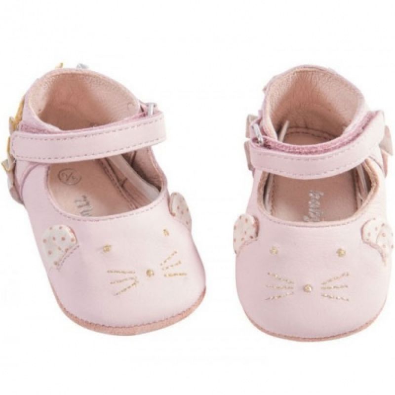 Chaussons cuir Il était une fois rose (0-6 mois) Moulin Roty
