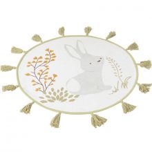 Tapis rond François lapin gris (70 cm)  par Amadeus Les Petits