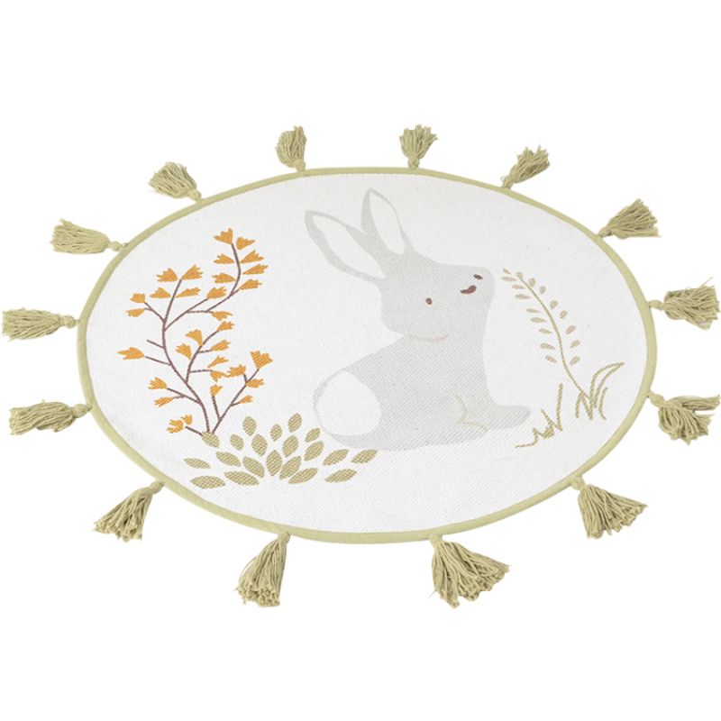 Tapis rond François lapin gris (70 cm) Amadeus Les Petits
