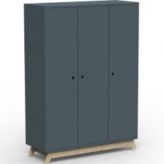 Armoire 3 portes Madavin avec pieds en bouleau (coloris au choix) - Mathy by bols
