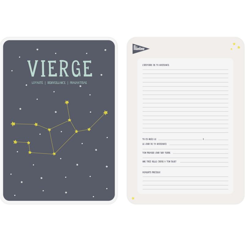 Affiche signe astrologique Vierge (21,4 x 32,5 cm) Milestone
