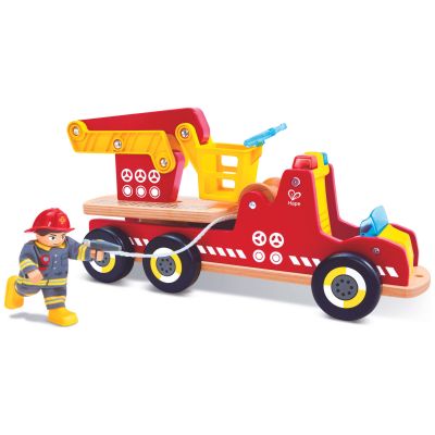 Camion de pompiers son et lumière en bois Hape