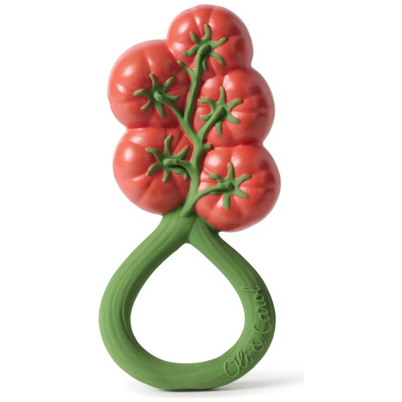 Hochet anneau de dentition 2 en 1 tomate Oli & Carol Produit 1