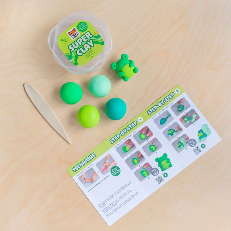 Set créatif en argile Jungle verts et recharge Tiger Tribe Ambiance 4