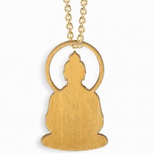 Collier chaîne 40 cm pendentif Spirit Bouddha 18 mm (vermeil doré)  par Coquine