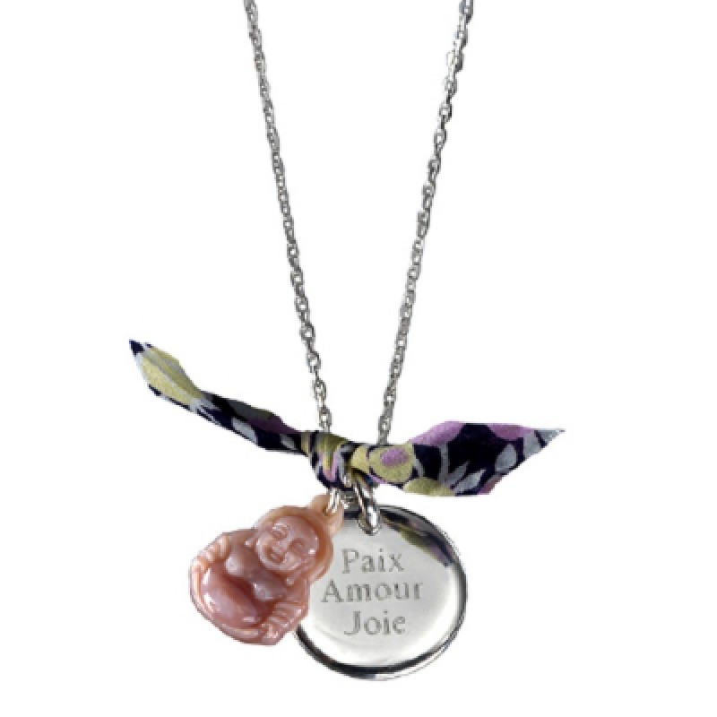 Collier Buddha (argent 925° et nacre) Petits trésors