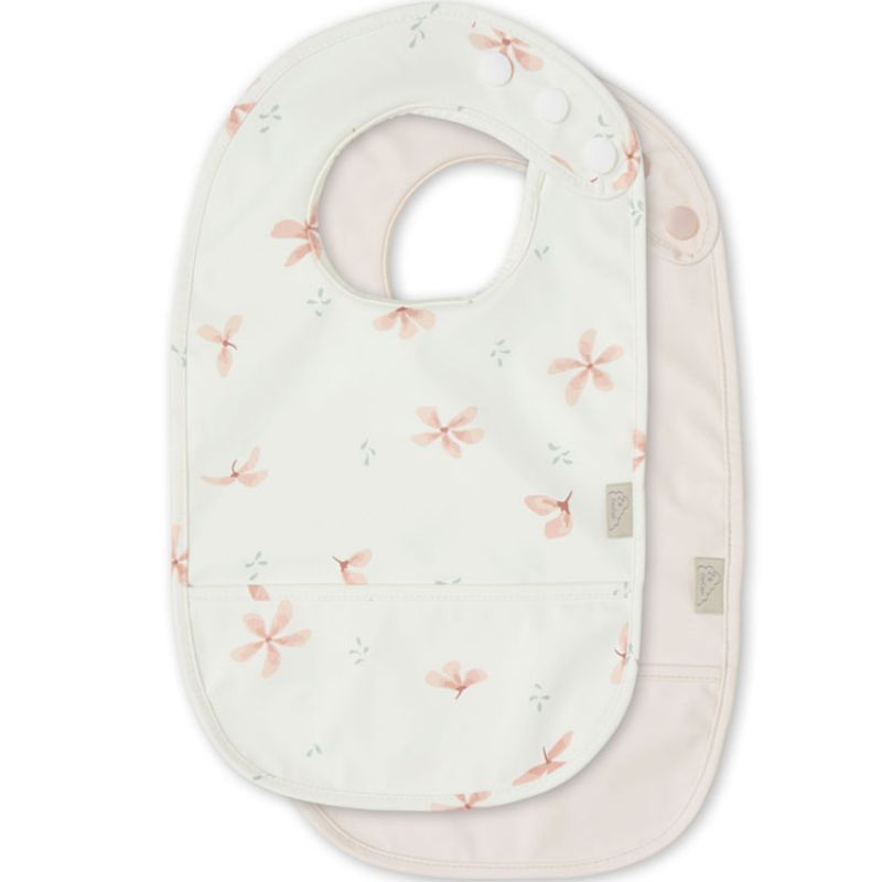 Lot de 2 bavoirs à poche Windflower Creme Cam Cam Copenhagen
