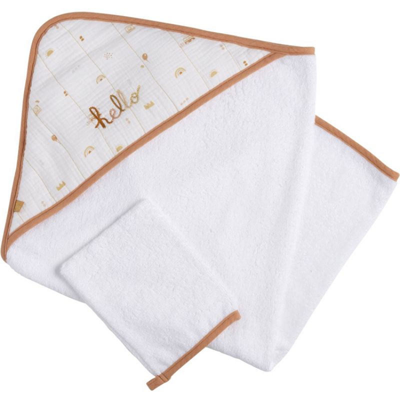 Cape de bain + gant Sunlight (75 x 75 cm) Sauthon